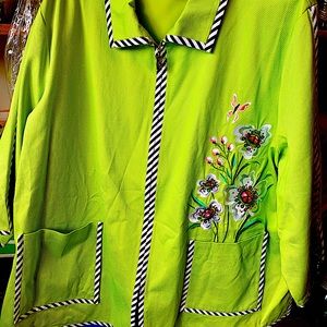 Bob Mackie 3/4 length sleeve zipper front jacket.